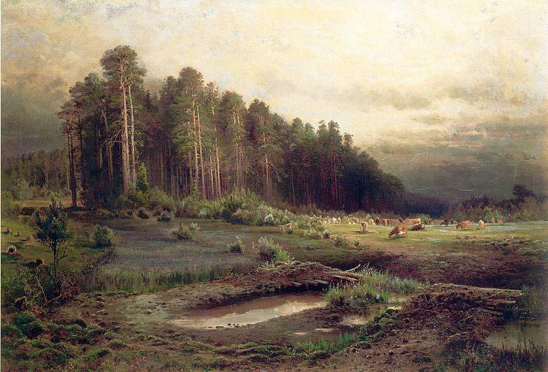 Alexei Savrasov Oil on canvas painting entitled oil painting image